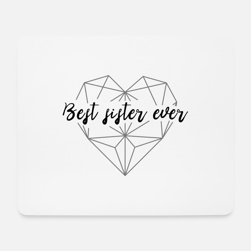 Best sister ever - Herz geometrisch 03 - Mousepad (Querformat) - Weiß