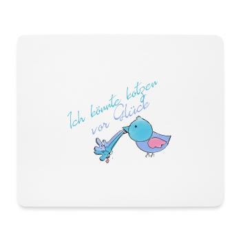 kotzen vor glück,vogel,küken,blau - Mousepad (Querformat) - Weiß - Vorne