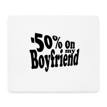 -50% on my Boyfriend - Tapis de souris (format paysage) - blanc - Devant