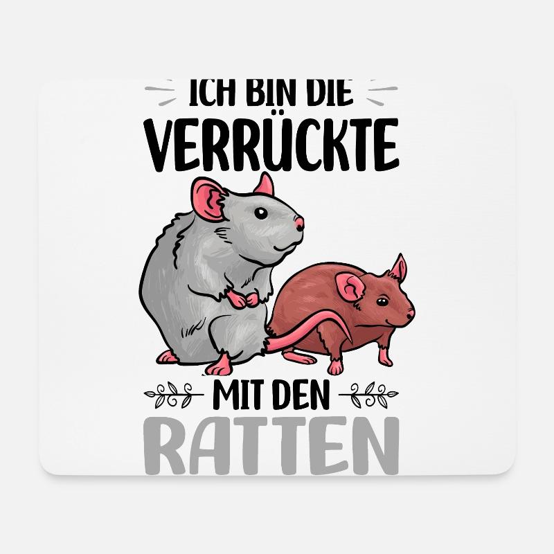 Ratten - Mousepad (Querformat) - Weiß