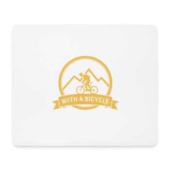 UNTERSCHÄTZE NIEMALS EINEN MANN MIT FAHRRAD! - Mousepad (Querformat) - Weiß - Vorne