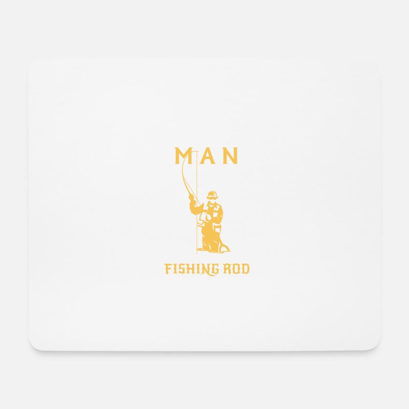 UNTERSCHÄTZE NIEMALS EINEN MANN MIT ANGELRUTE! - Mousepad (Querformat) - Weiß