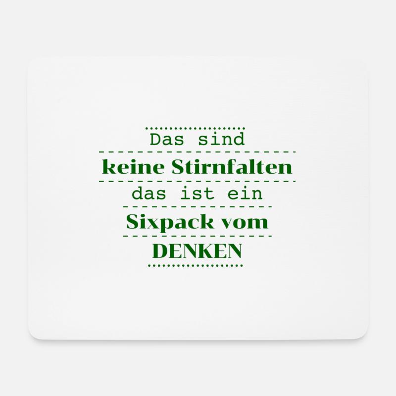 witzige lustige sprüche - sixpack vs. stirnfalten - Mousepad (Querformat) - Weiß