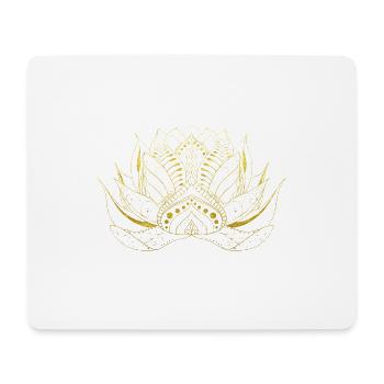 Blume des Lebens Lotos Gold Ornamente Geschenk - Mousepad (Querformat) - Weiß - Vorne