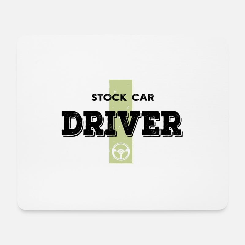 Stock Car Driver - Mousepad (Querformat) - Weiß