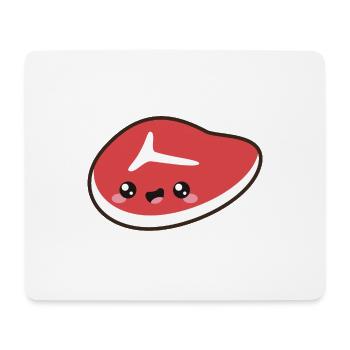 Niedliches Steak - Mousepad (Querformat) - Weiß - Vorne