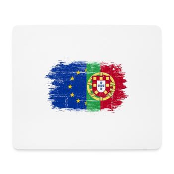 EU Portugal Einheit Pinsel Flagge - Mousepad (Querformat) - Weiß - Vorne