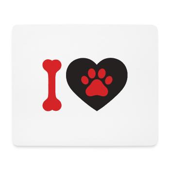 Heart with Paw and Bone Dog lover Geschenkidee - Mousepad (Querformat) - Weiß - Vorne
