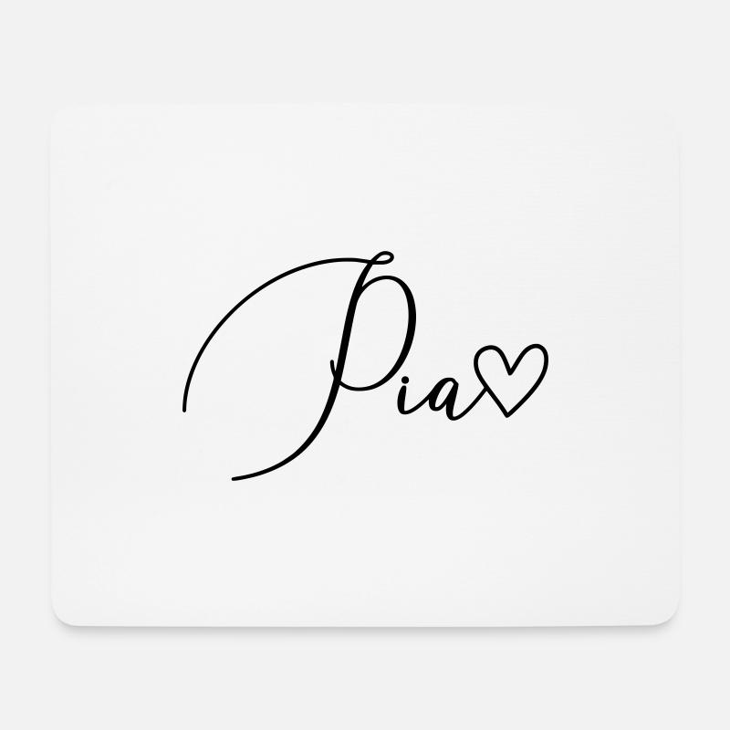 Pia Name Vorname Mädchen - Mousepad (Querformat) - Weiß