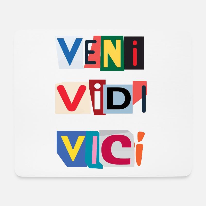 Veni Brief in Zeitungen - Mousepad (Querformat) - Weiß