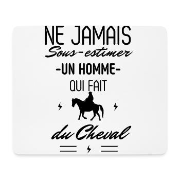 Ne jamais Sous estimer un Homme qui fait du Cheval - Tapis de souris (format paysage) - blanc - Devant