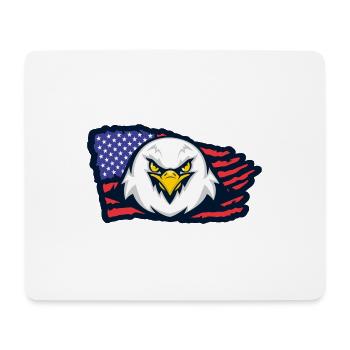 Aigle américain avec drapeau - Tapis de souris (format paysage) - blanc - Devant