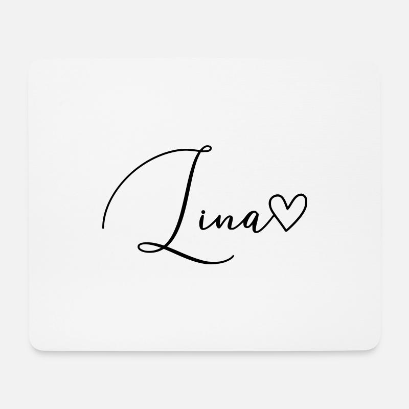 Lina Name Vorname Mädchen - Mousepad (Querformat) - Weiß