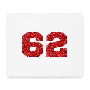 Nummer 62 Roter Glitzer - 62. Geburtstag - Mousepad (Querformat) - Weiß - Vorne