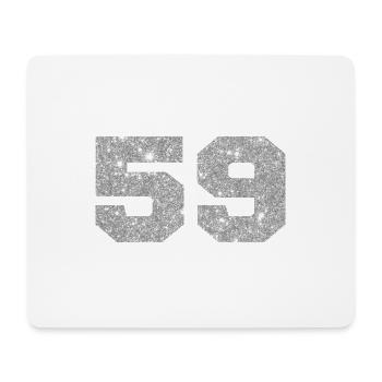 Number 59 Silver Glitter - 59th Anniversary - Mouse Pad (horizontal) - white - Front