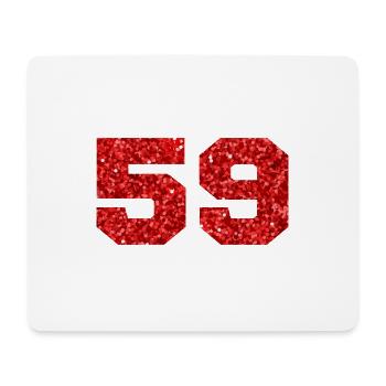 Number 59 Red Glitter - 59th Anniversary - Mouse Pad (horizontal) - white - Front