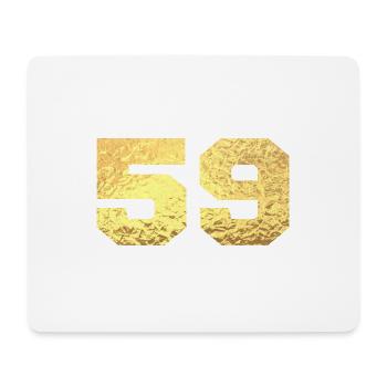 Numéro 59 paillettes doré - 59e anniversaire - Tapis de souris (format paysage) - blanc - Devant