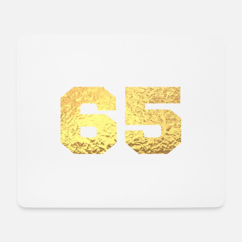 Numéro 65 paillettes doré - 65e anniversaire - Tapis de souris (format paysage) - blanc