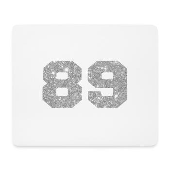 Nummer 89 Silberglitter - 89. Jahrestag - Mousepad (Querformat) - Weiß - Vorne