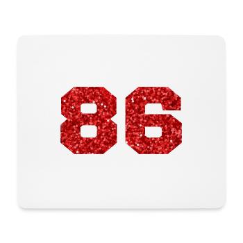 Number 86 Red Glitter - 86th Anniversary - Mouse Pad (horizontal) - white - Front