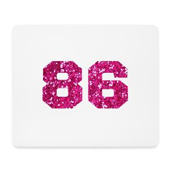 Number 86 Pink Glitter - 86th Birthday - Mouse Pad (horizontal) - white - Front