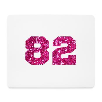 Nummer 82 Pink Glitter - 82. Geburtstag - Mousepad (Querformat) - Weiß - Vorne