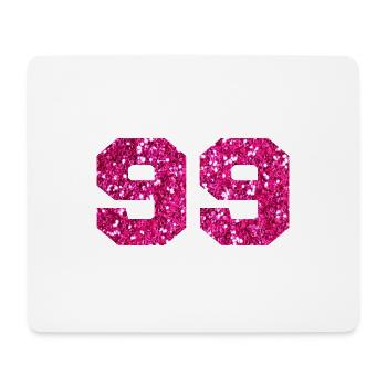 Number 99 Pink Glitter - 99th Birthday - Mouse Pad (horizontal) - white - Front