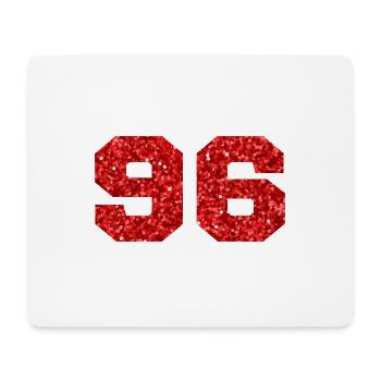 Numéro 96 paillettes rouge - 96e anniversaire - Tapis de souris (format paysage) - blanc - Devant