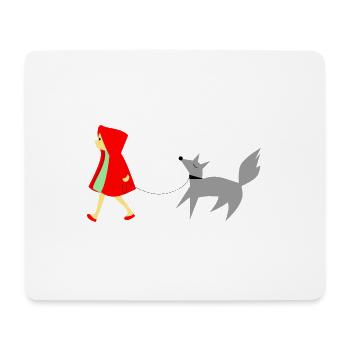 Rotkäppchen und der Wolf - Mousepad (Querformat) - Weiß - Vorne