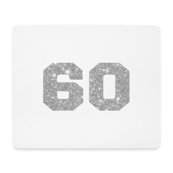 Numéro 60 paillettes argenté - 60e anniversaire - Tapis de souris (format paysage) - blanc - Devant