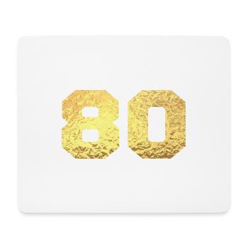 Numéro 80 paillettes doré - 80e anniversaire - Tapis de souris (format paysage) - blanc - Devant