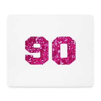 Number 90 Pink Glitter - 90th Birthday - Mouse Pad (horizontal) - white - Front
