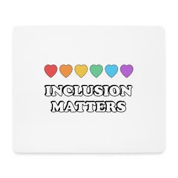Inklusion ist wichtig Regenbogenherzen - Mousepad (Querformat) - Weiß - Vorne