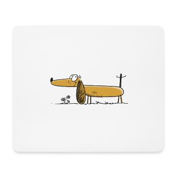 Lustiger Dackel - Dachshund - Teckel - Comic - Mousepad (Querformat) - Weiß - Vorne