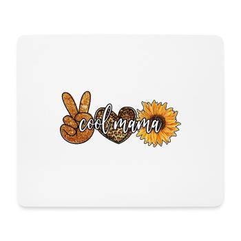 Cool Mama, Tournesol et imprimé léopard - Tapis de souris (format paysage) - blanc - Devant