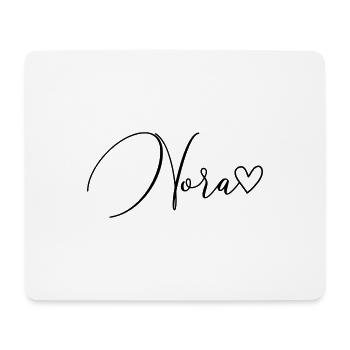 Nora Nom de famille Prénom Fille - Tapis de souris (format paysage) - blanc - Devant