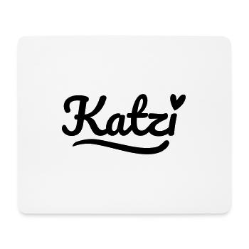 Katzi Schrift Herz - Mousepad (Querformat) - Weiß - Vorne
