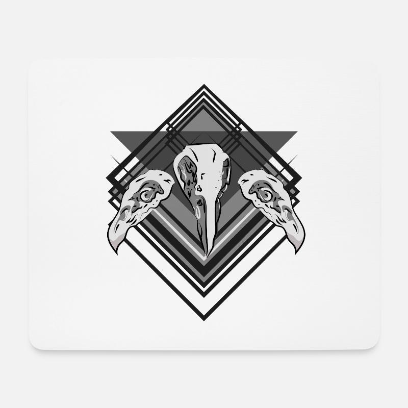 Bird Skull - Mouse Pad (horizontal) - white