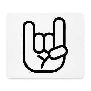 Rock Punk Metal Hand Symbol - Mousepad (Querformat) - Weiß - Vorne
