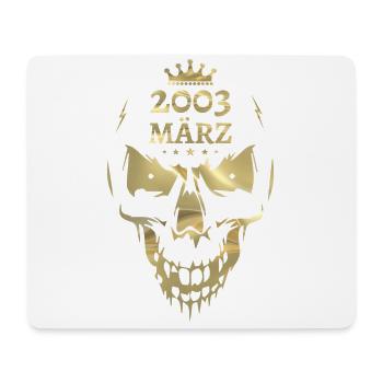 März 2023 Totenkopf Gold - Mousepad (Querformat) - Weiß - Vorne