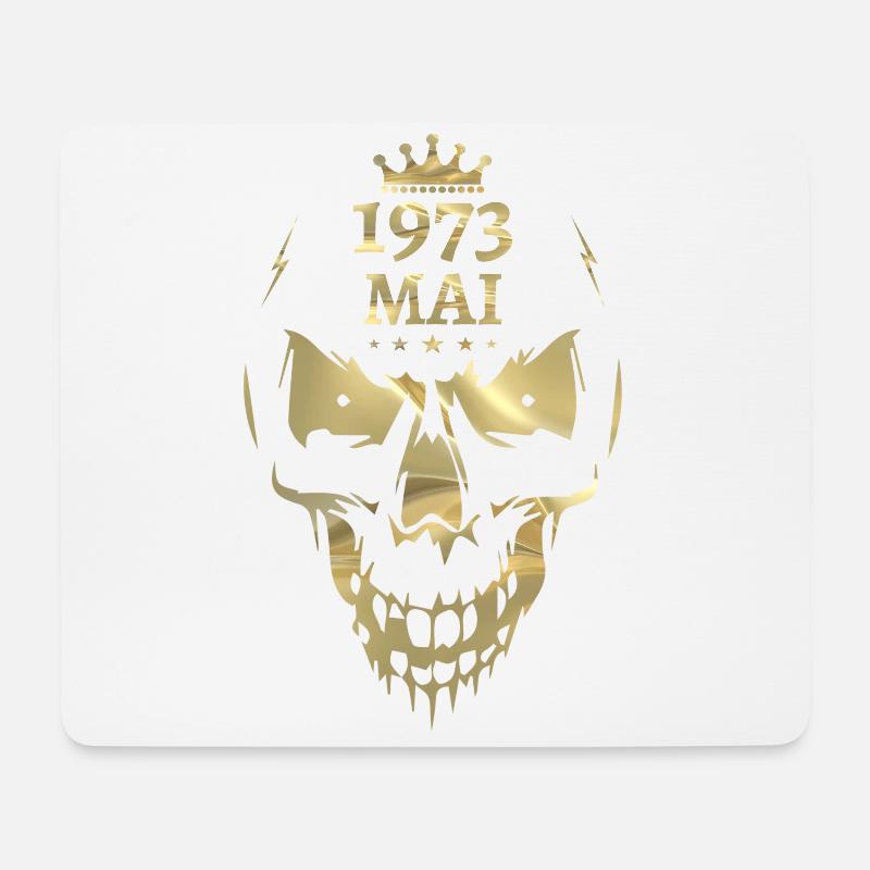 Mai 1973 Totenkopf Gold - Mousepad (Querformat) - Weiß