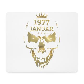 Januar 1977 Totenkopf Gold - Mousepad (Querformat) - Weiß - Vorne
