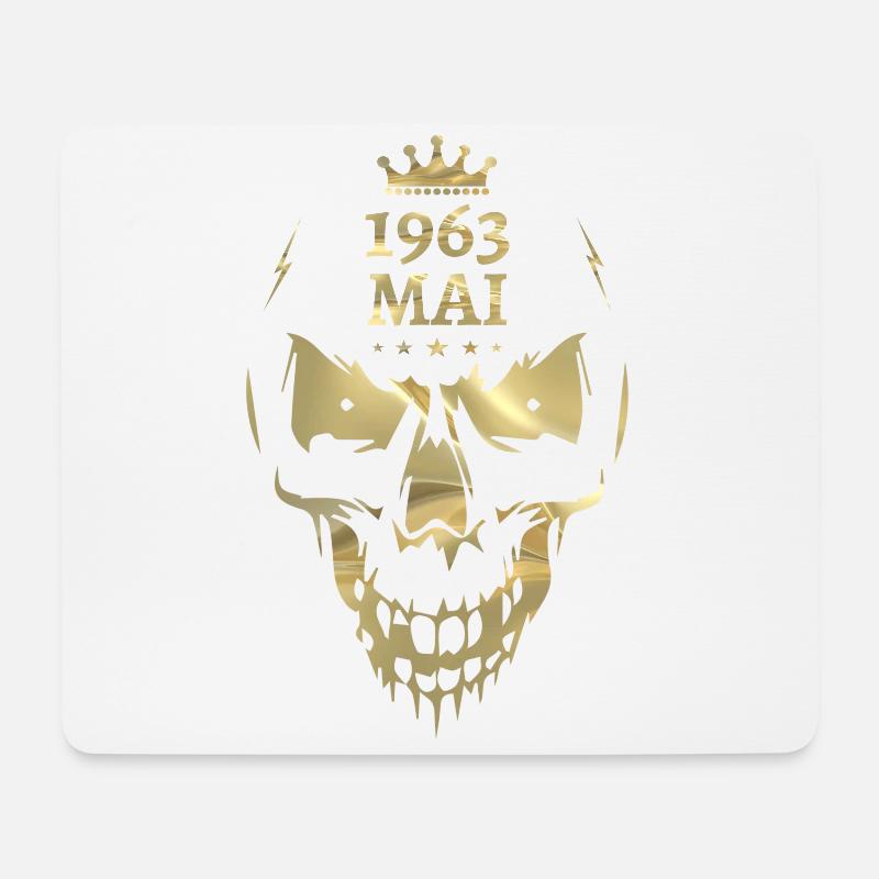 Mai 1963 Totenkopf Gold - Mousepad (Querformat) - Weiß