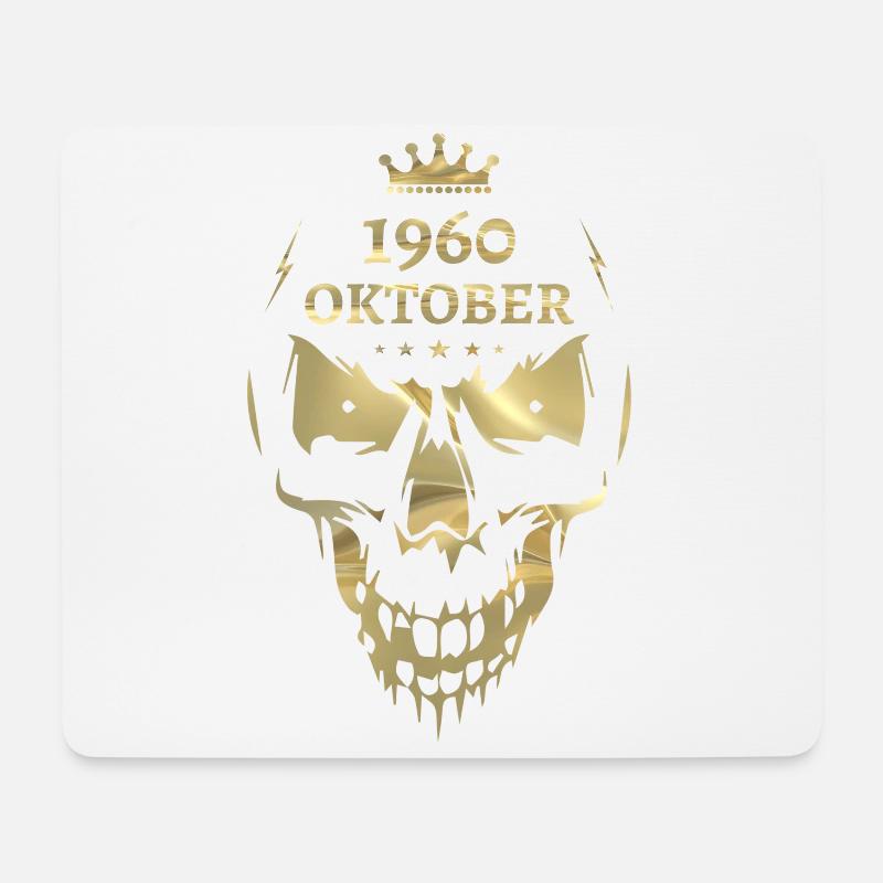 Oktober 1960 Totenkopf Gold - Mousepad (Querformat) - Weiß