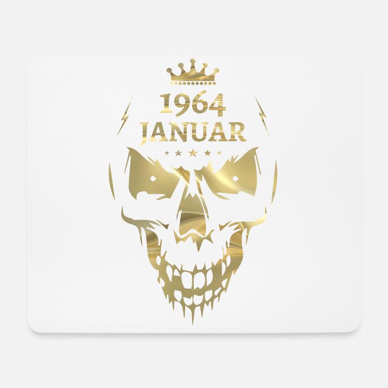 Januar 1964 Totenkopf Gold - Mousepad (Querformat) - Weiß