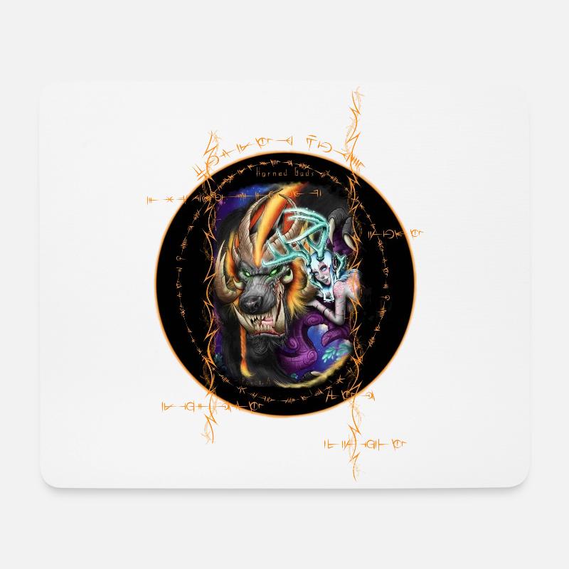 Gehörnte Götter - Mousepad (Querformat) - Weiß