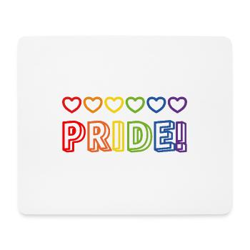 Pride Regenbogenherzen - Mousepad (Querformat) - Weiß - Vorne