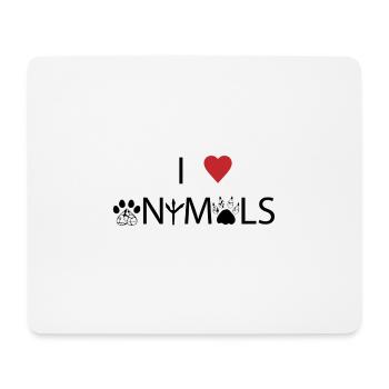 J'aime les animaux - Tapis de souris (format paysage) - blanc - Devant