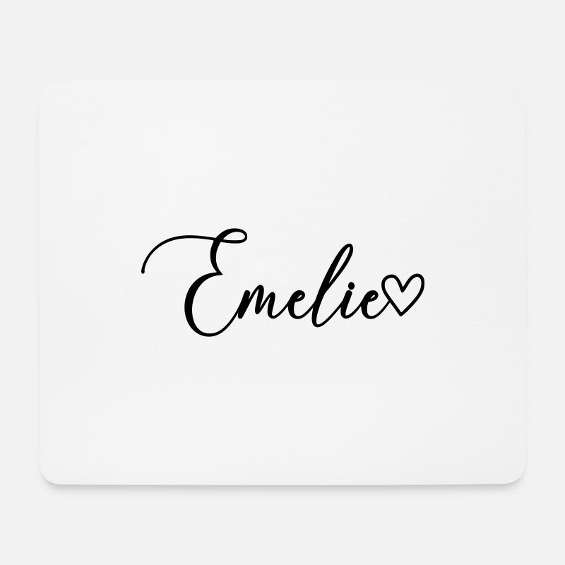 Emelie Name Vorname Mädchen - Mousepad (Querformat) - Weiß
