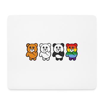 Ours LGBT - Tapis de souris (format paysage) - blanc - Devant
